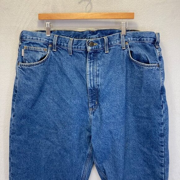 Carhartt Flannel Lined Jeans 44x32 Relaxed Fit B172 DST Blue Denim Warm Outdoors - Picture 5 of 16